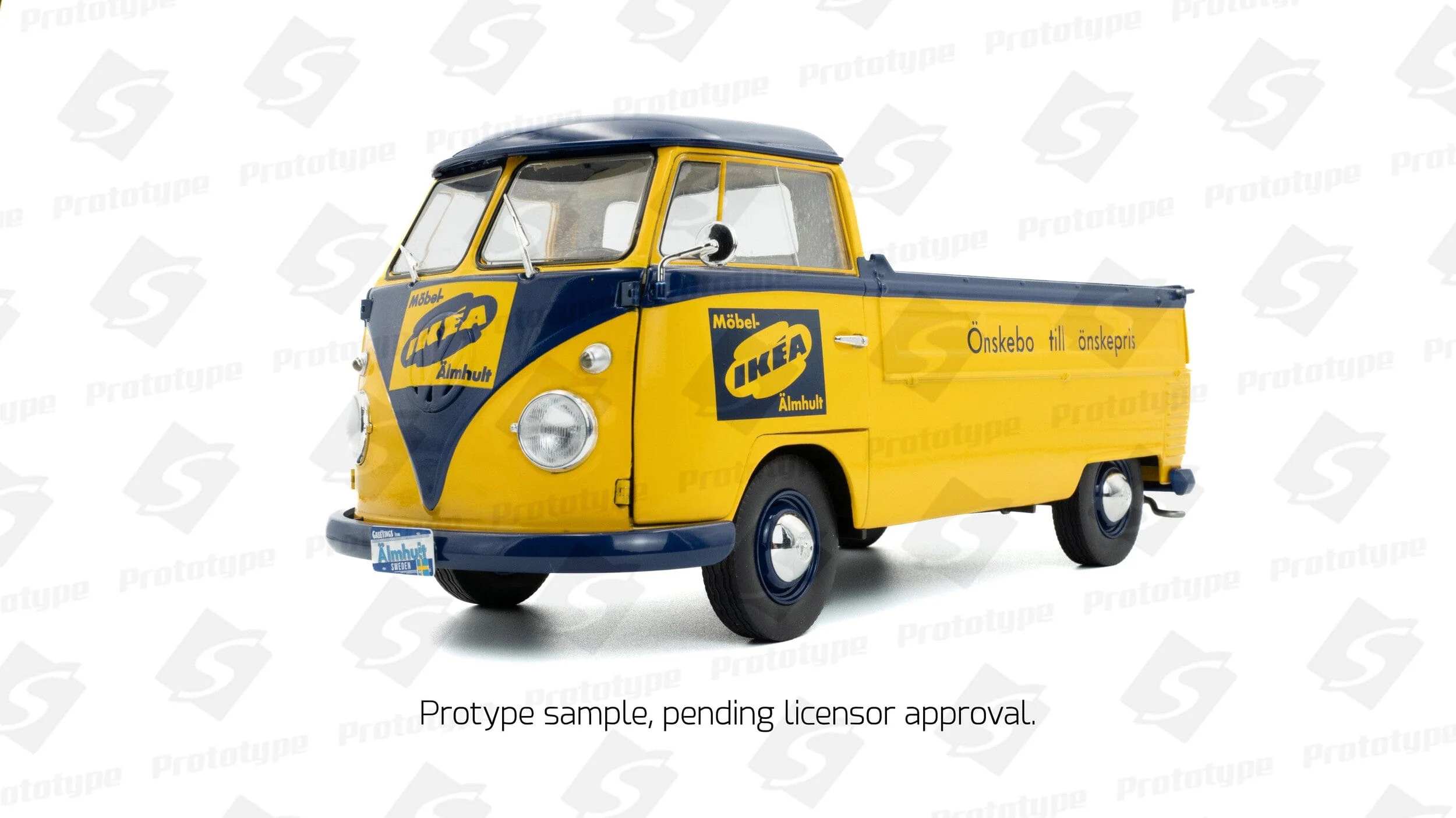Solido 1/18 Yellow 1950 VW T1 Pickup Diecast Model