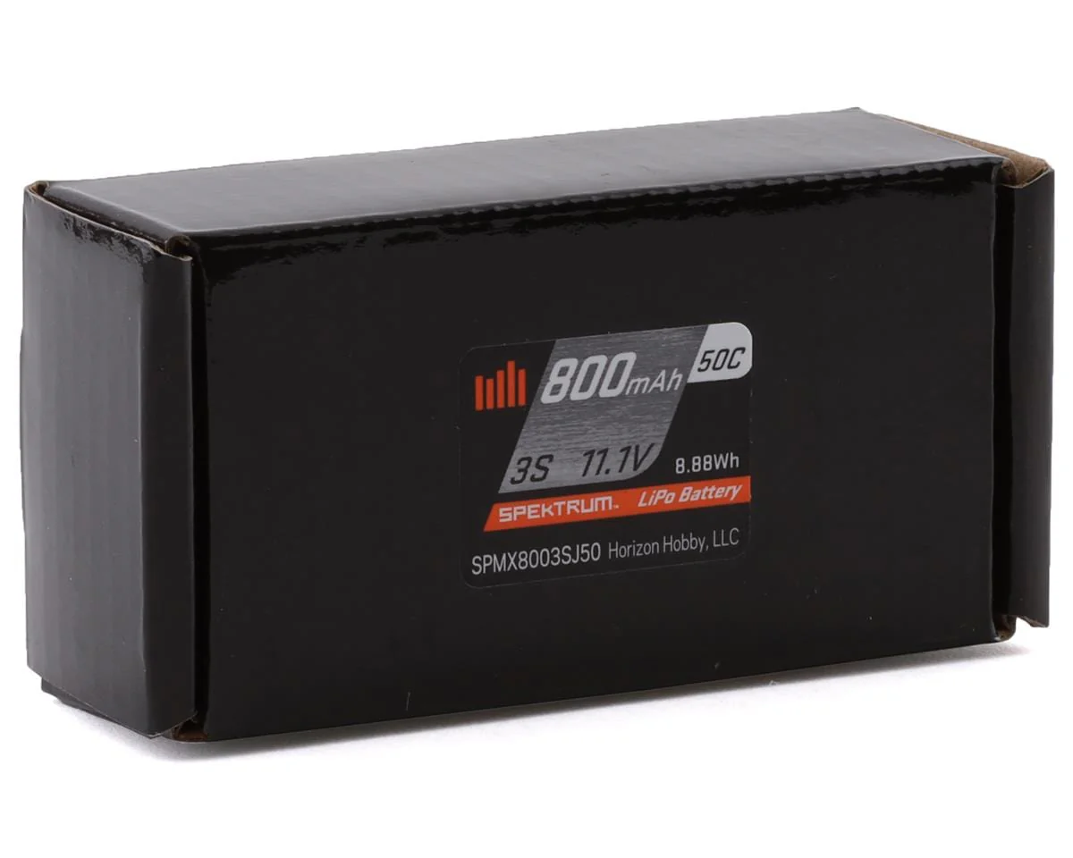 Spektrum 800mAh 3S 11.1V 50C LiPo Battery with JST Connector - Image 2