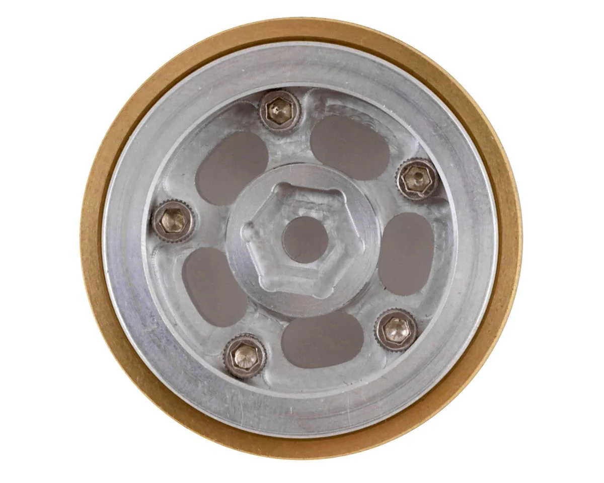 SSD RC SCX24 1.0inch Aluminum/Brass 5-Slot Beadlock Wheels (2)** - Image 2