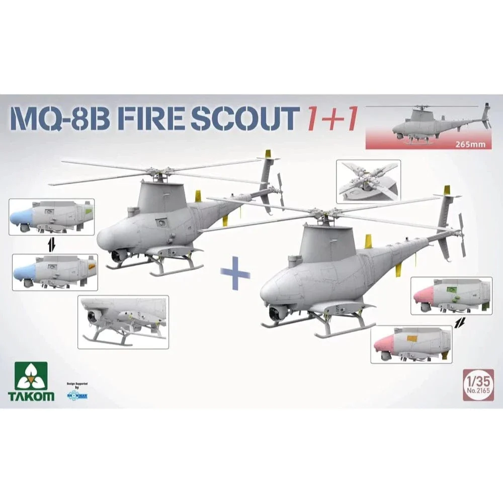 Takom 1/35 MQ-8B Fire Scout 1+1 Plastic Model Kit** - Image 2