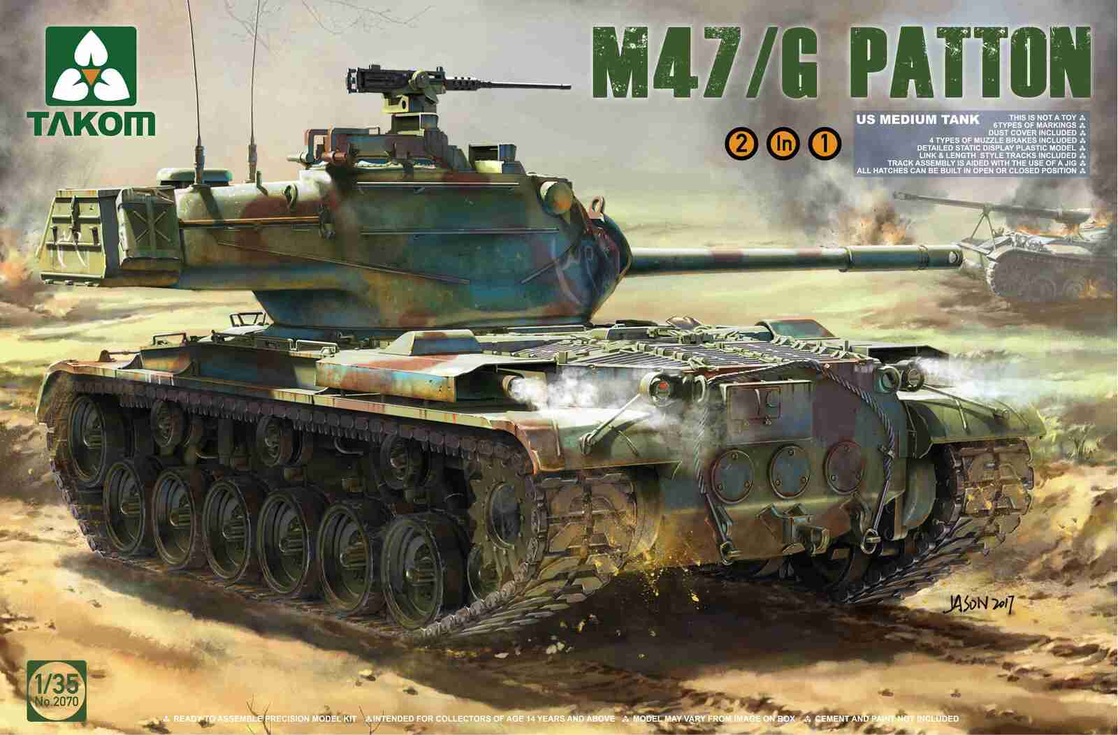 Takom 1/35 US Medium Tank M47/G 2 in 1 Plastic Model Kit**