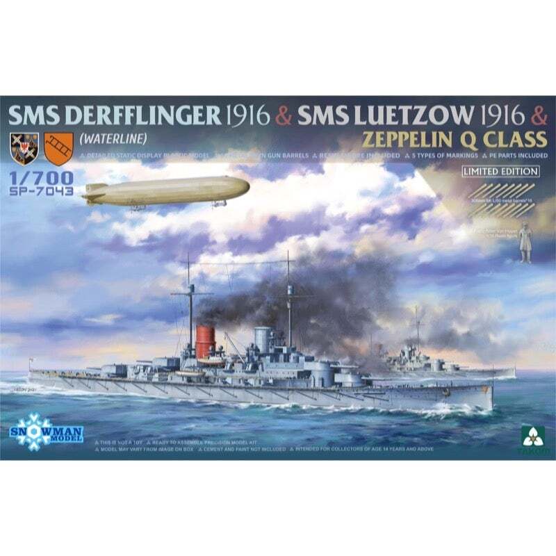 Takom 1/700 SMS Derfflinger 1916 & SMS Luetzow 1916 & Zeppelin Q Class (Limited Edition)**