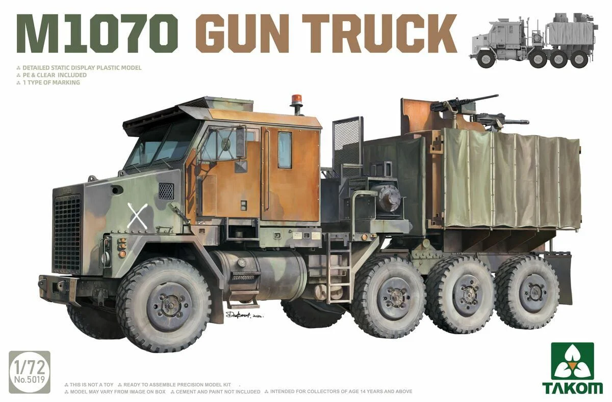 Takom 1/72 M1070 Gun Truck Plastic Model Kit**