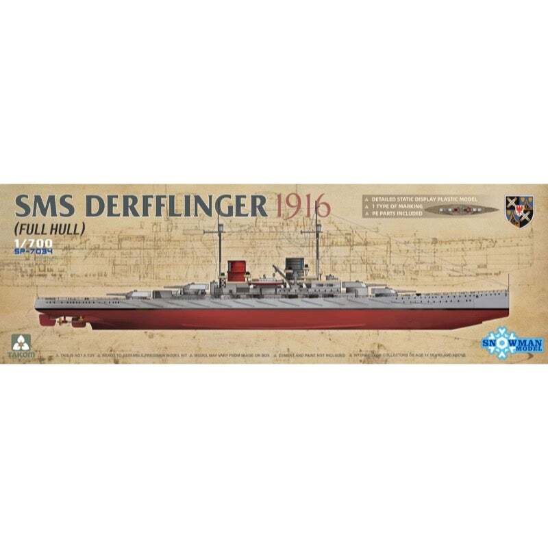 Takom SP-7034 1/700 SMS Derfflinger 1916 (Full Hull) Plastic Model Kit**