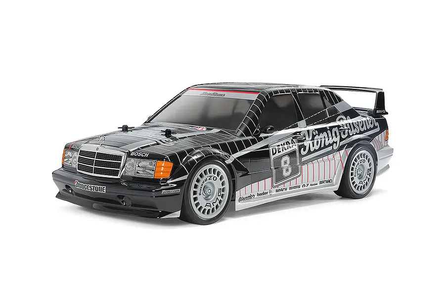 Tamiya 1/10 190 E EVO II 1991 Blasil 1/10 Black/Silver Painted Body (TT-02) RC Car Kit [47525]