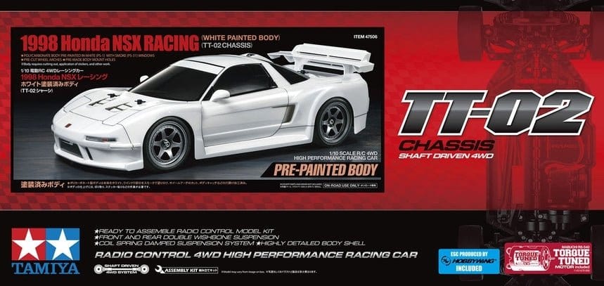 Tamiya 1/10 1998 Honda NSX Racing TT-02 RC Car Kit [47506]