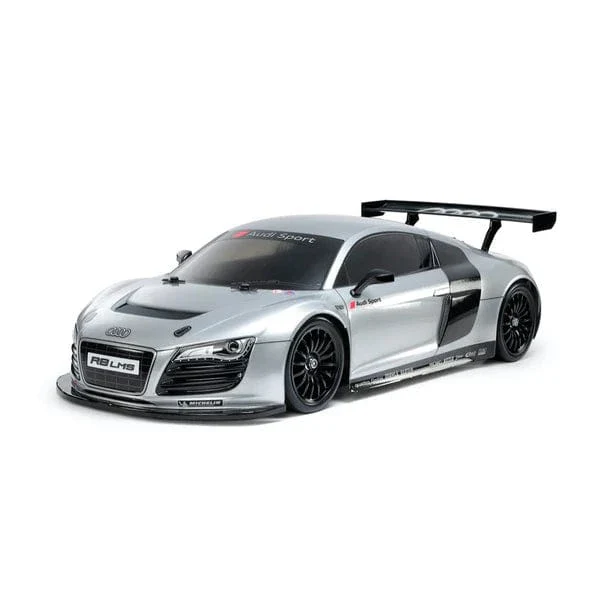 Tamiya 1/10 Audi R8 LMS 2008 (TT-02) RC Car Kit - Limited Edition Silver Painted Body