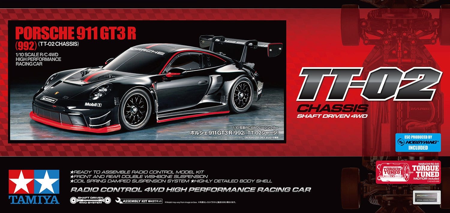 Tamiya 1/10 Porsche 911 GT3 992 (TT-02) RC Car Kit [58745]