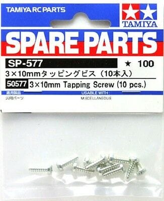 Tamiya 50577 3x10mm Self Tapping Screw (10)