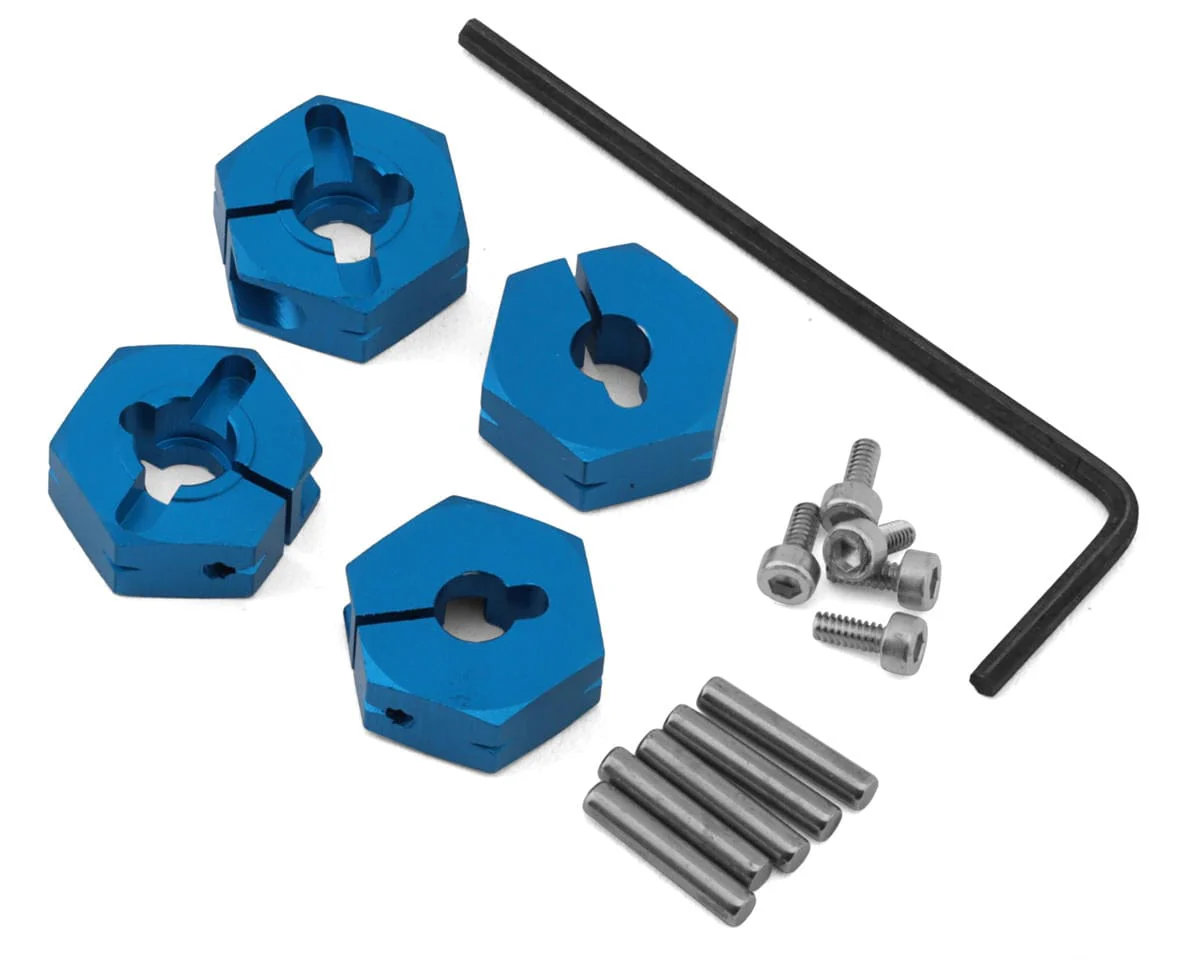 Tamiya 5mm Aluminum Clamping Wheel Hex - Blue (4pcs)