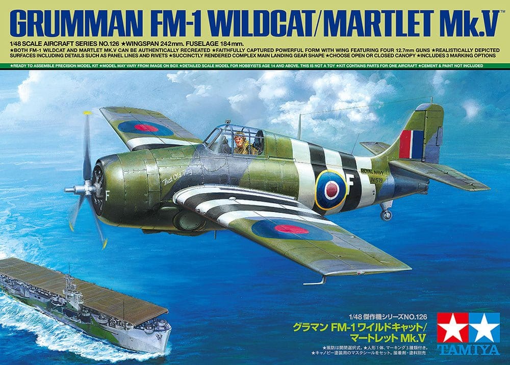 Tamiya 61126 1/48 Grumman FM-1 Wildcat/Martlet Plastic Model Kit