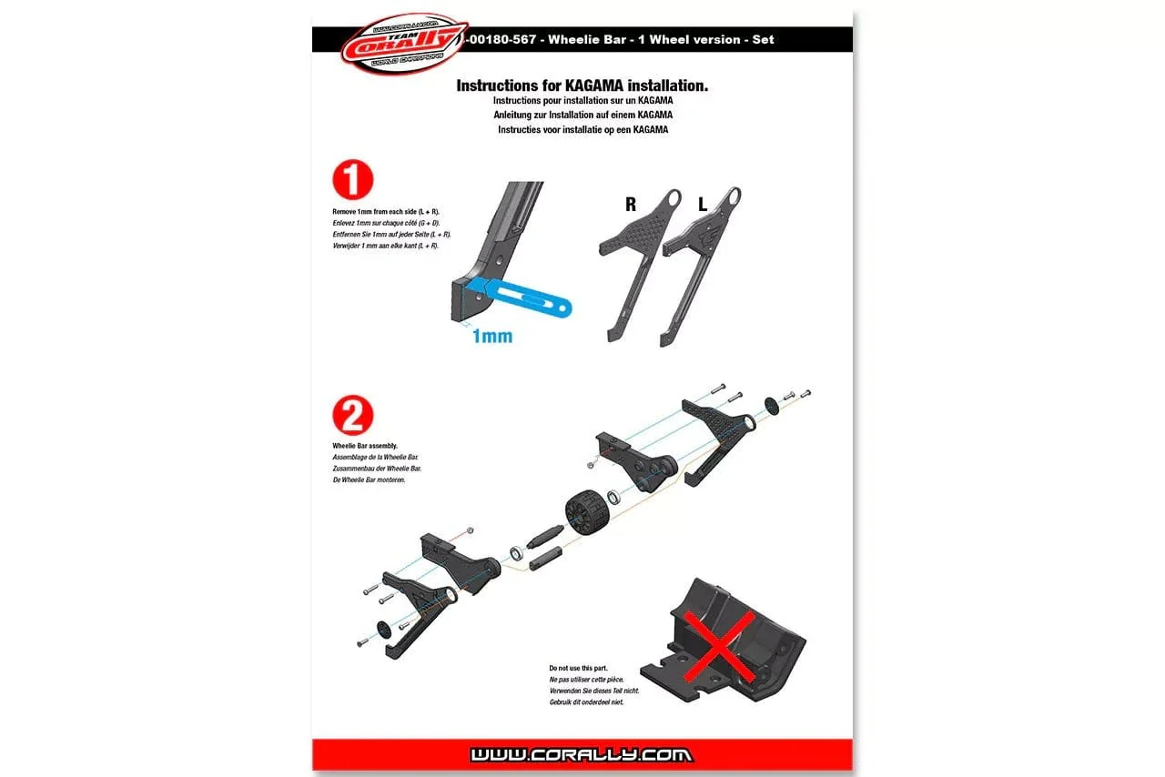 Team Corally 6S Wheelie Bar [C-00180-567] - Image 2