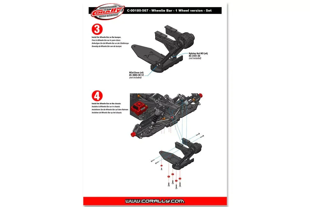 Team Corally 6S Wheelie Bar [C-00180-567] - Image 3
