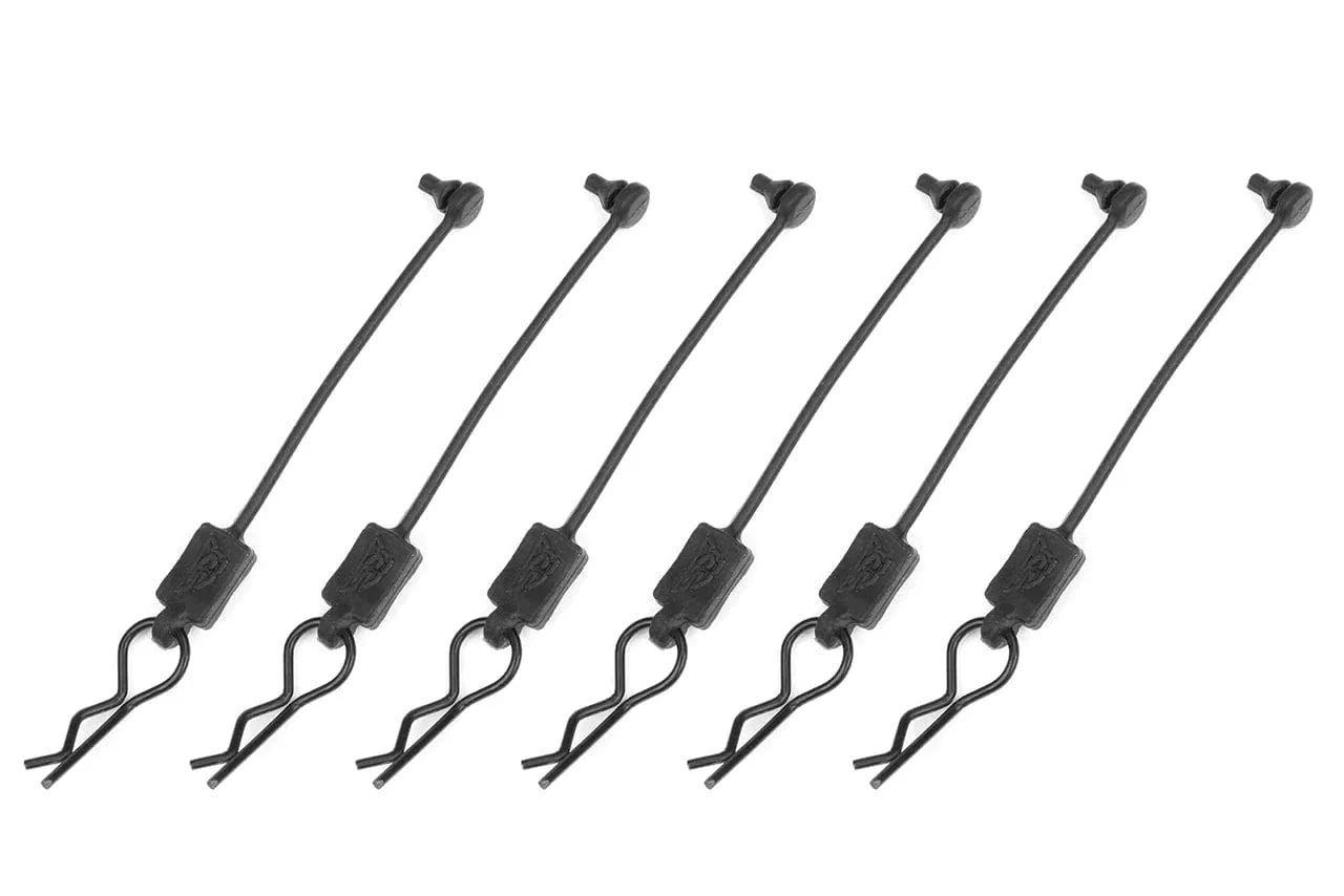 Team Corally Body Clip Retainer w/ Body clip - Black - 6 pcs [C-00180-614]