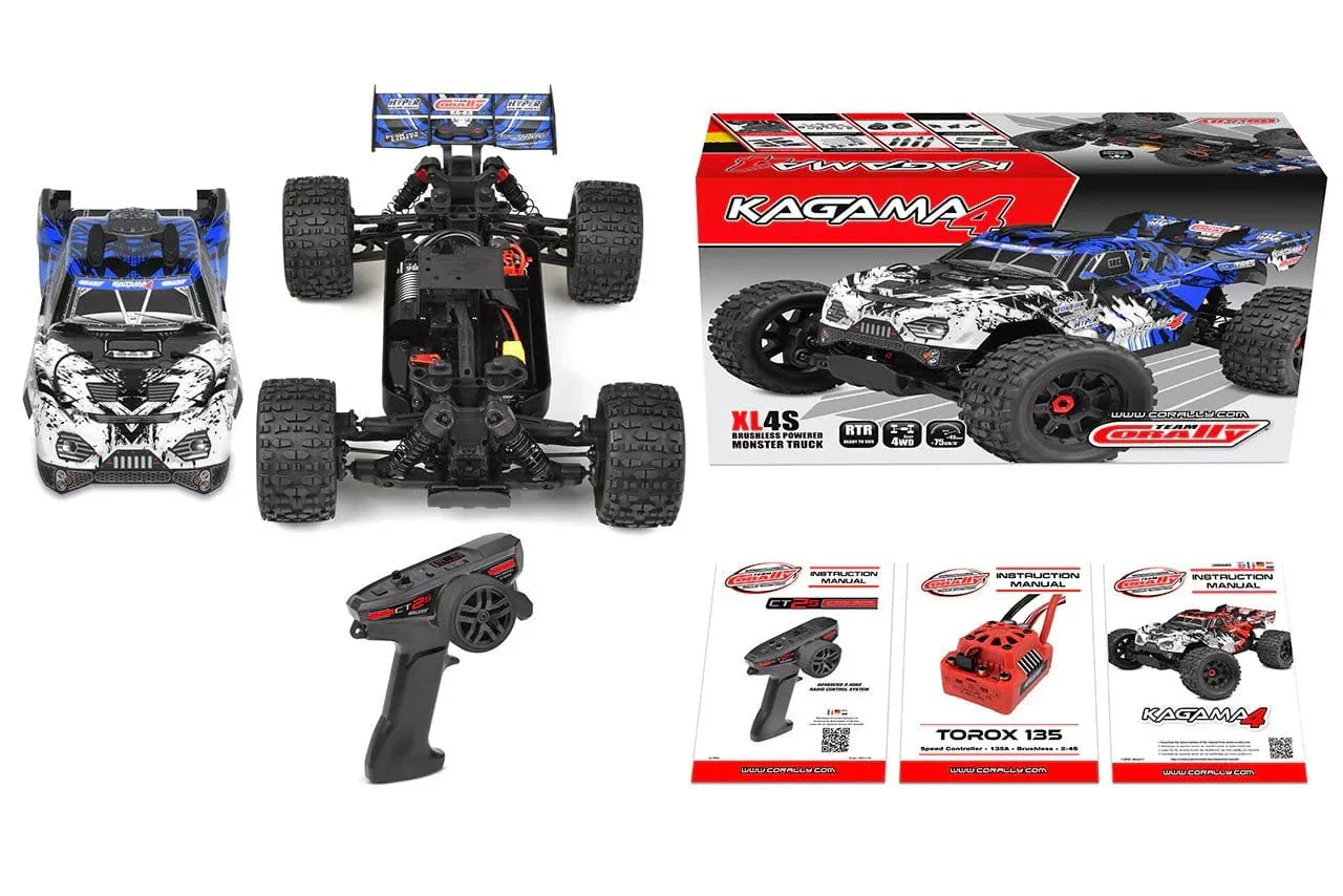 Team Corally Kagama 10 XL4S RC Monster Truck - Blue - Image 17