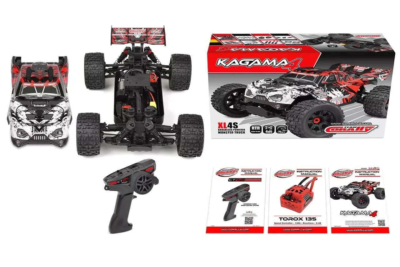 Team Corally Kagama 10 XL4S RC Monster Truck - Red - Image 14