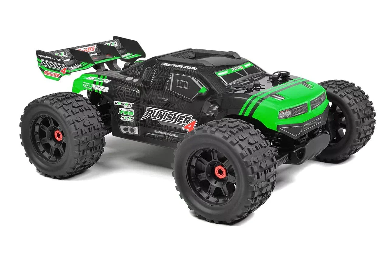 Team Corally Punisher 10 XL4S Brushless Monster Truck - Green [C-00292-G]** - Image 2