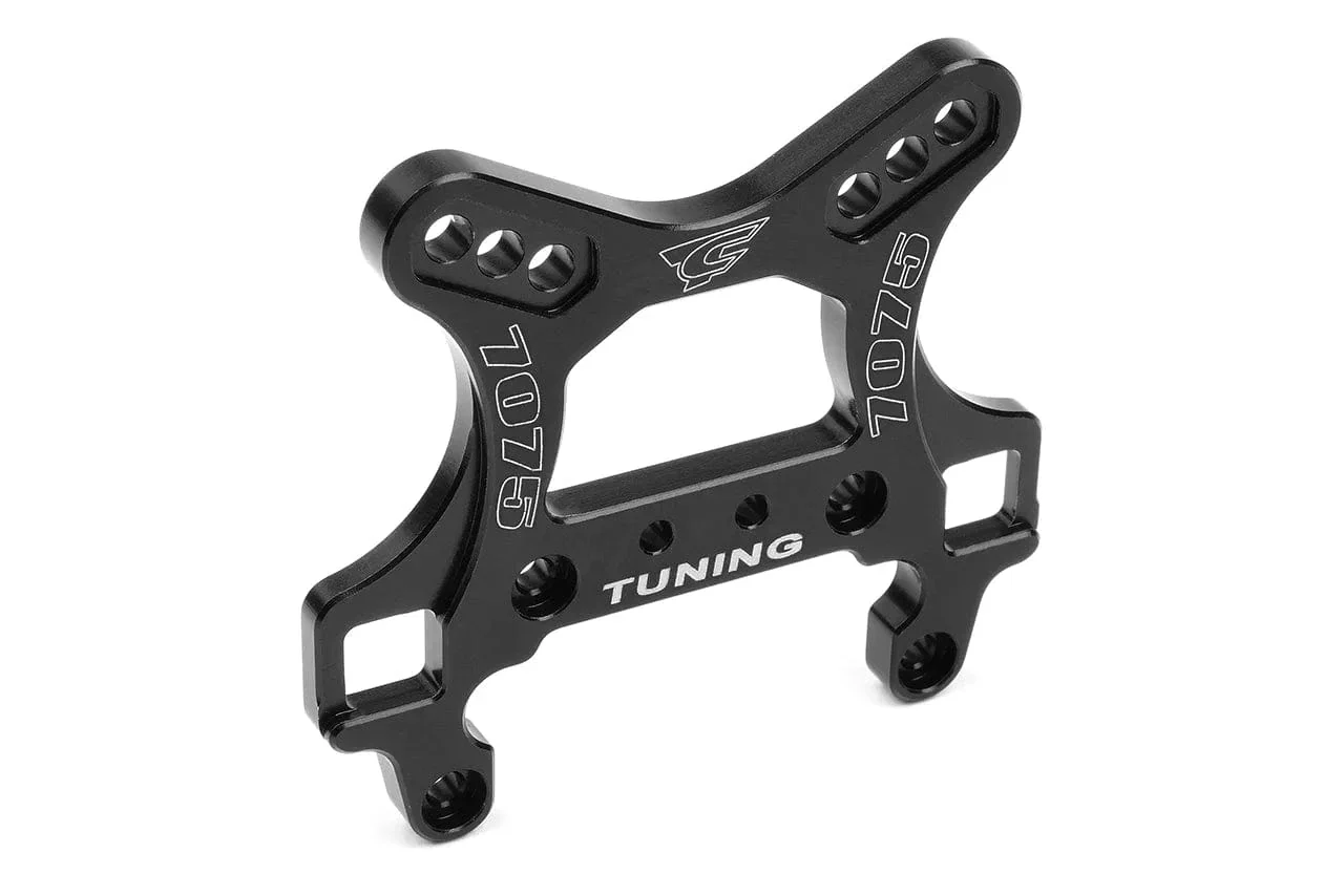 Team Corally Xtreme Shock Tower - Front - Swiss Made 7075 T6 - 5mm - Hard Anodised - Black [C-00180-424]