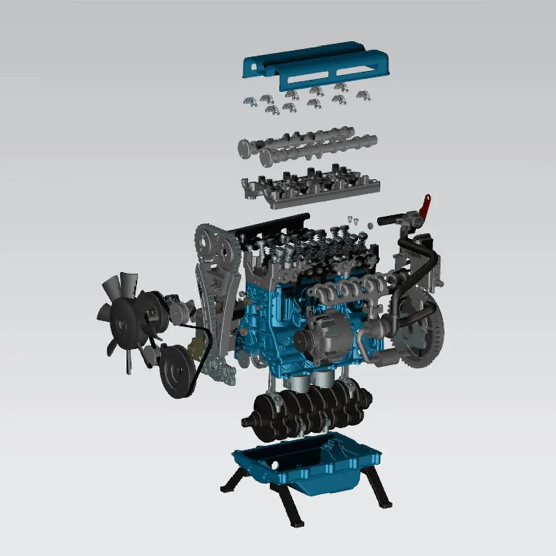 Teching Turbo Charged 4 Cylinder Model Engine Assembly Kit [DM111] - Image 2
