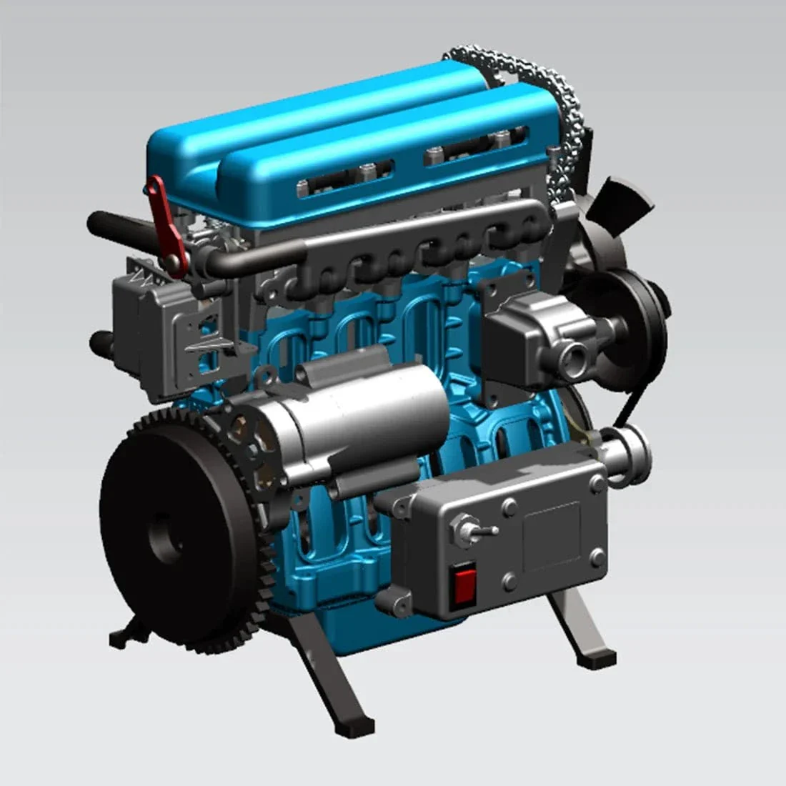 Teching Turbo Charged 4 Cylinder Model Engine Assembly Kit [DM111] - Image 4