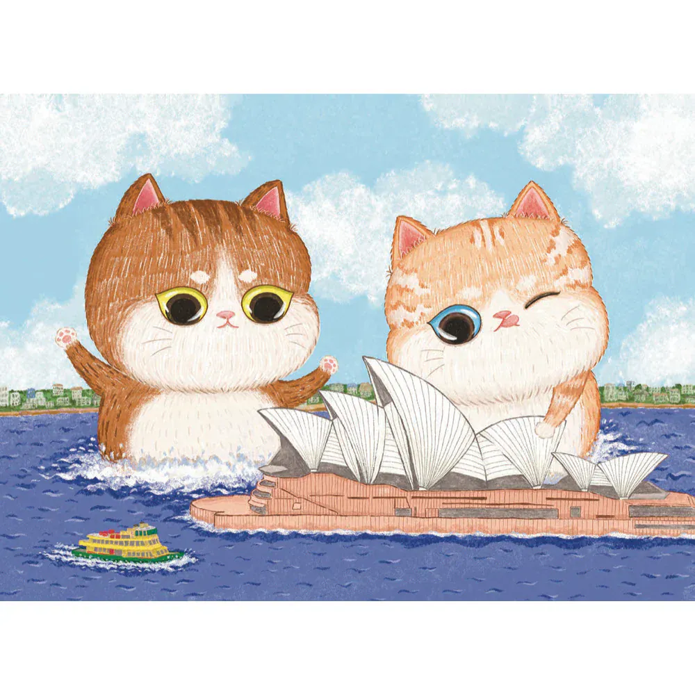 The Puzzle Collab Sydney Opera House and Cats 500 Piece Puzzle - Image 2
