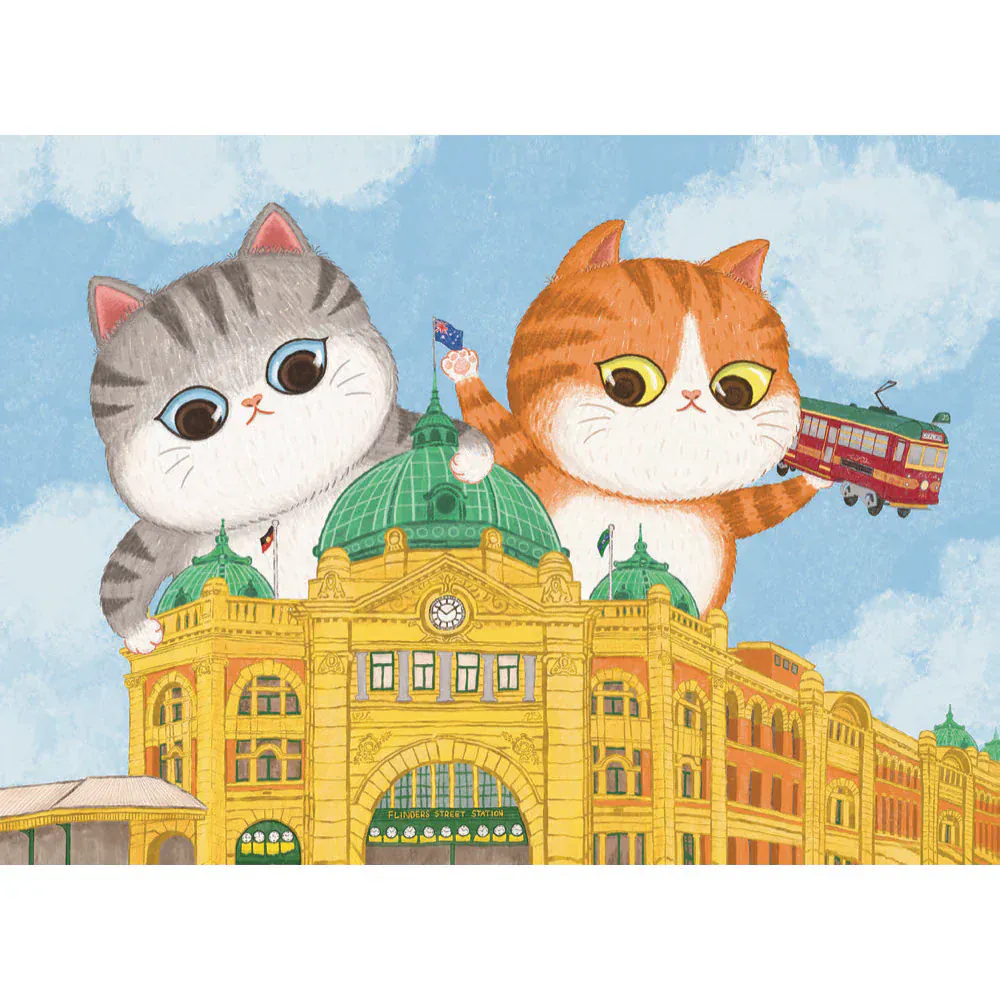 The Puzzle Collab The Flinders Street Station and Cats 500 Piece Puzzle - Image 2