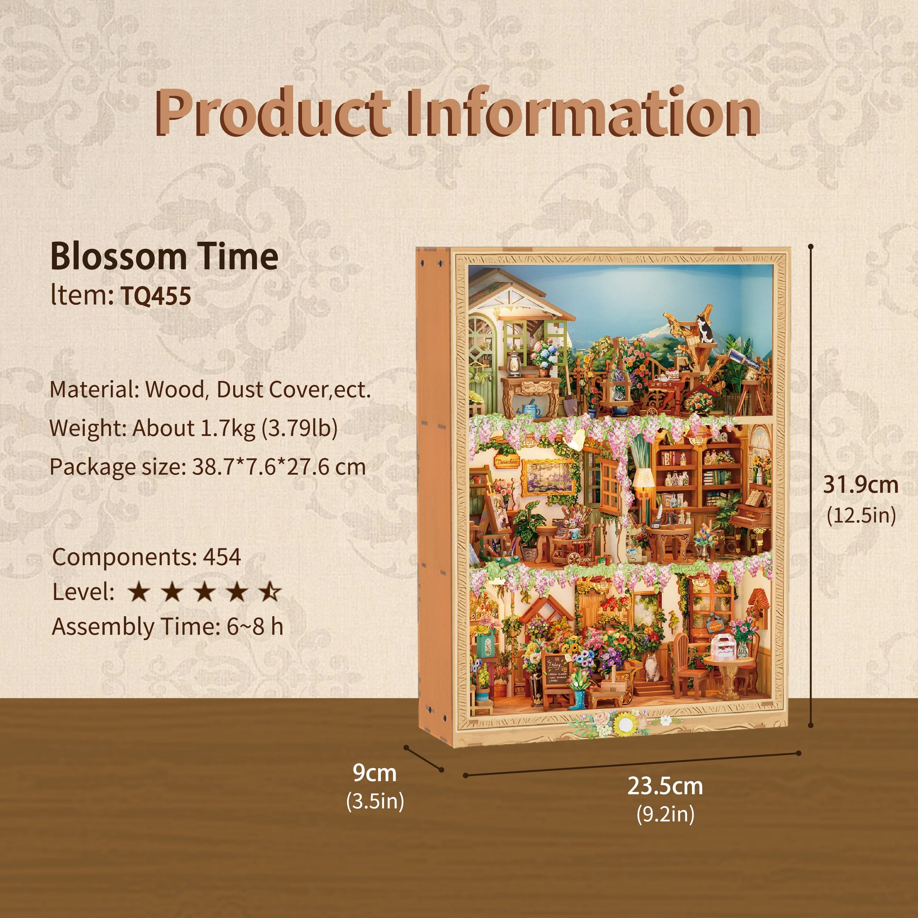 Tonecheer Blossom Time Story Frame Wood Model Kit [TQ455] - Image 4