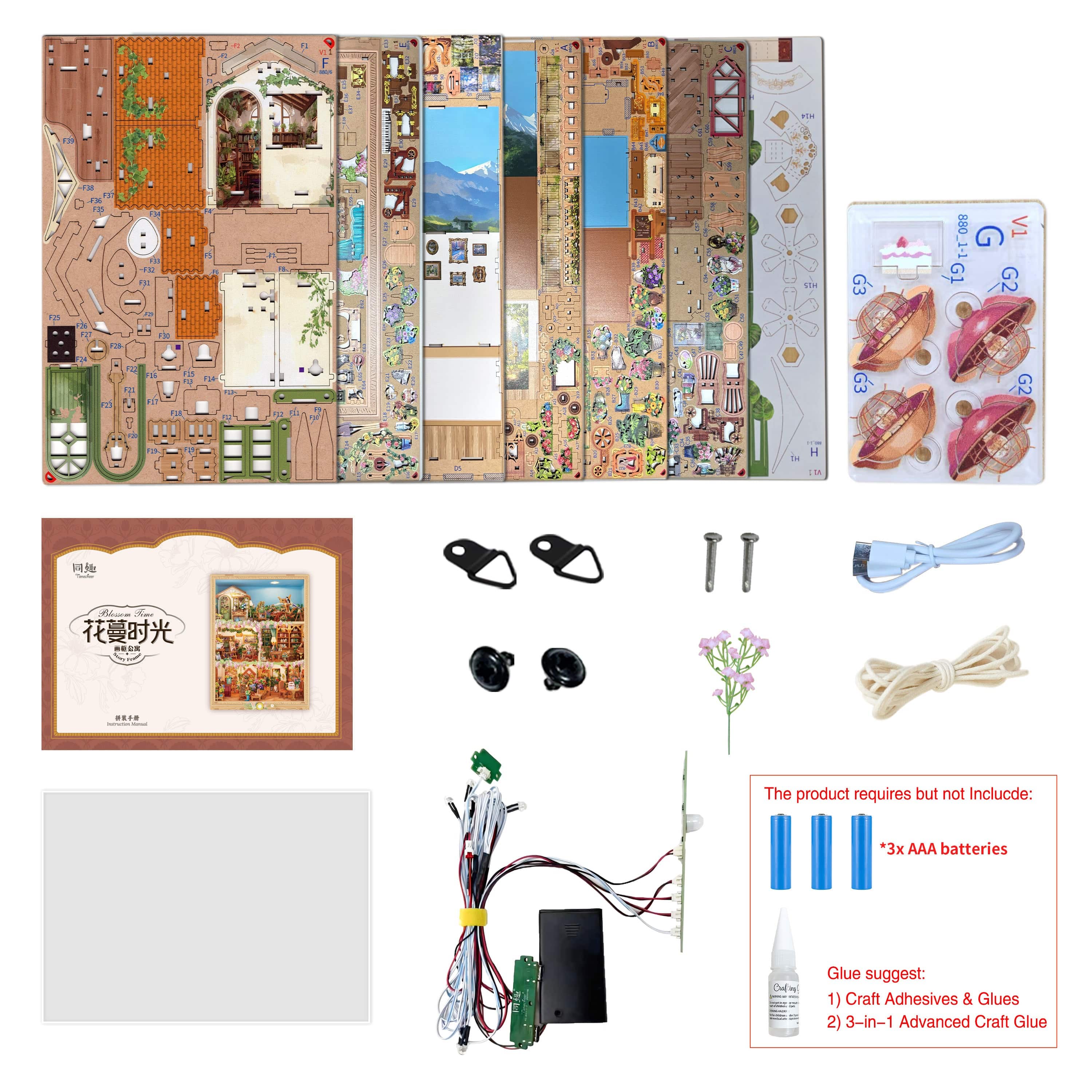 Tonecheer Blossom Time Story Frame Wood Model Kit [TQ455] - Image 5