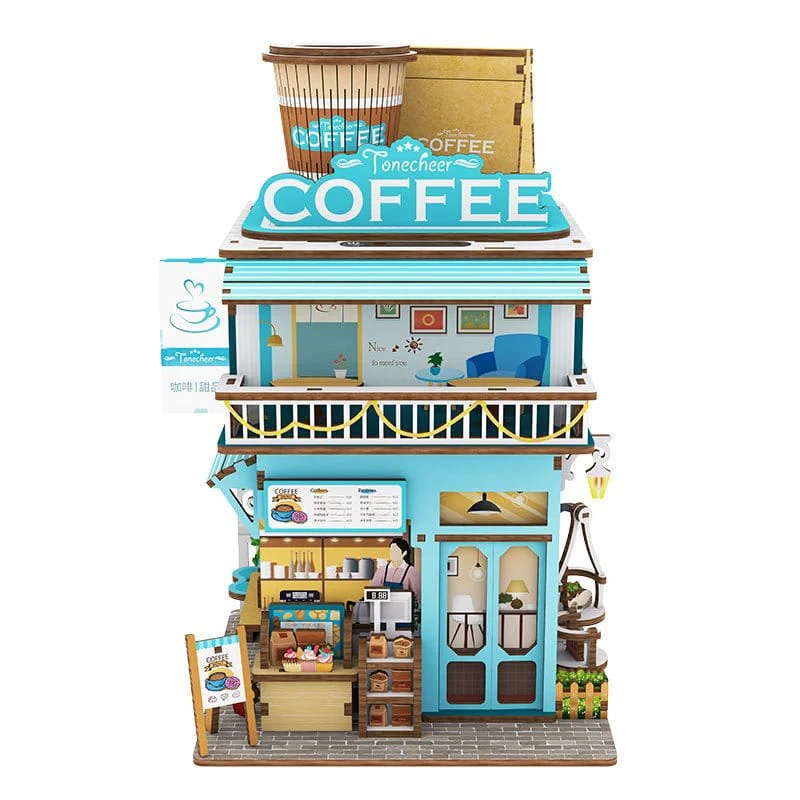 Tonecheer Cape Coffee Shop Puzzle Storage Box Wooden Model Kit [TQ181]