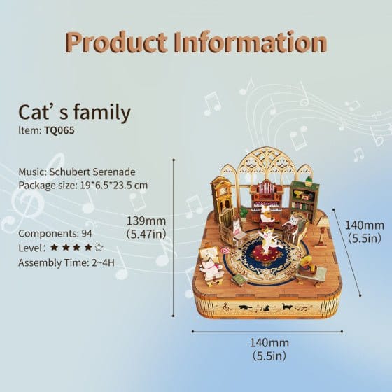 Tonecheer Cats Family Wooden Model Kit [TQ065] - Image 2