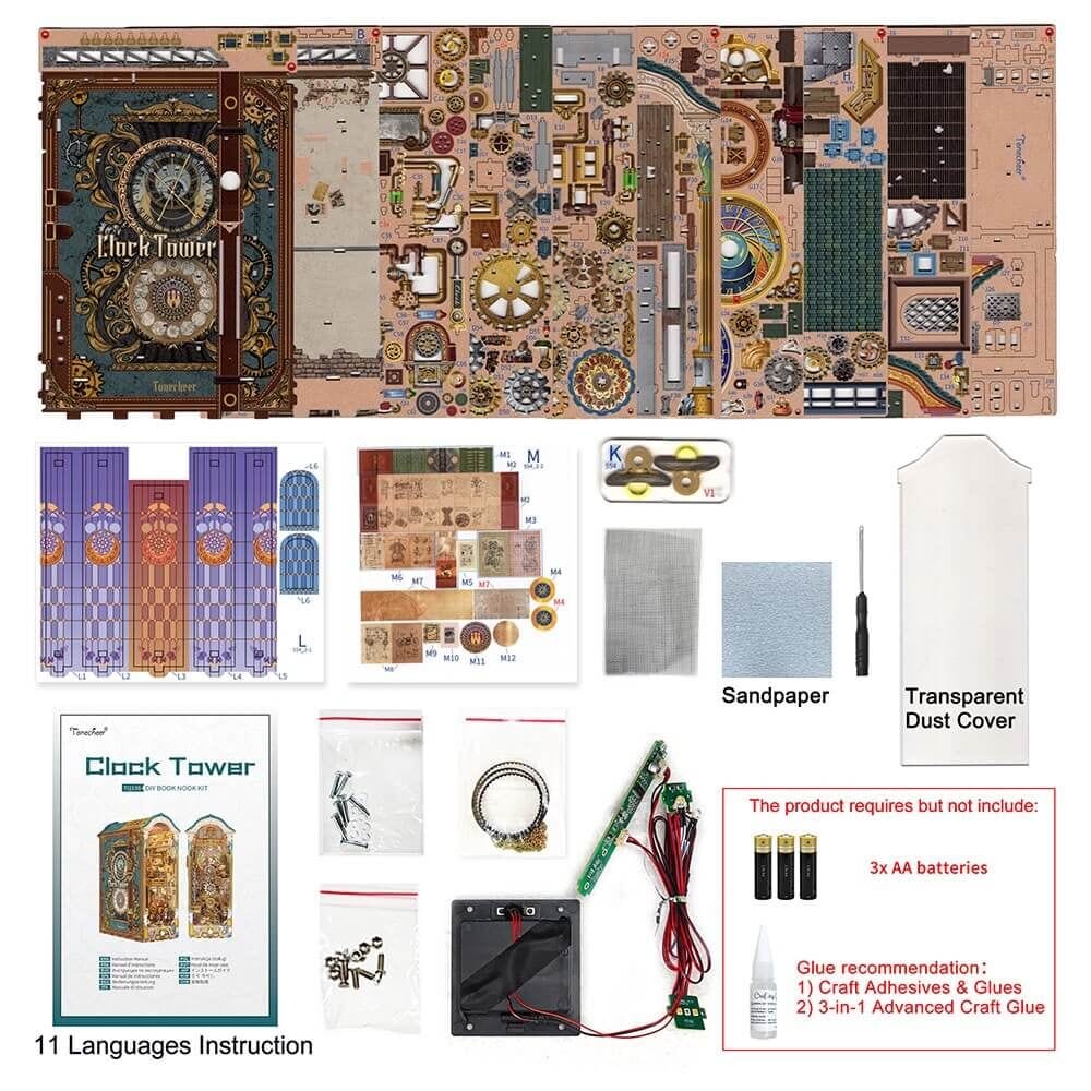 Tonecheer Clock Tower Book Nook Kit - Image 2