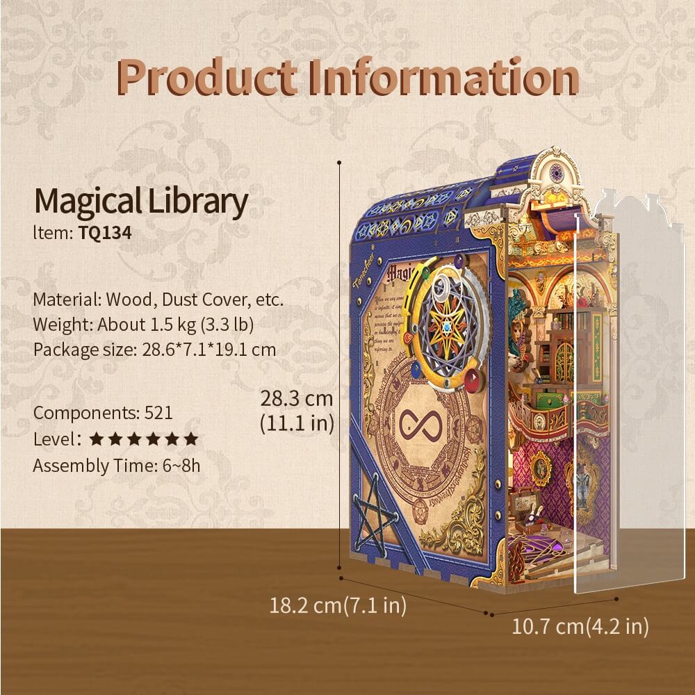 Tonecheer Magical Library Book Nook Kit [TQ134] - Image 3