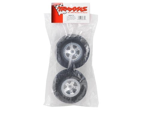 Traxxas 5873 Slash Satin Chrome Rear Tire & Wheel (2) - Image 2