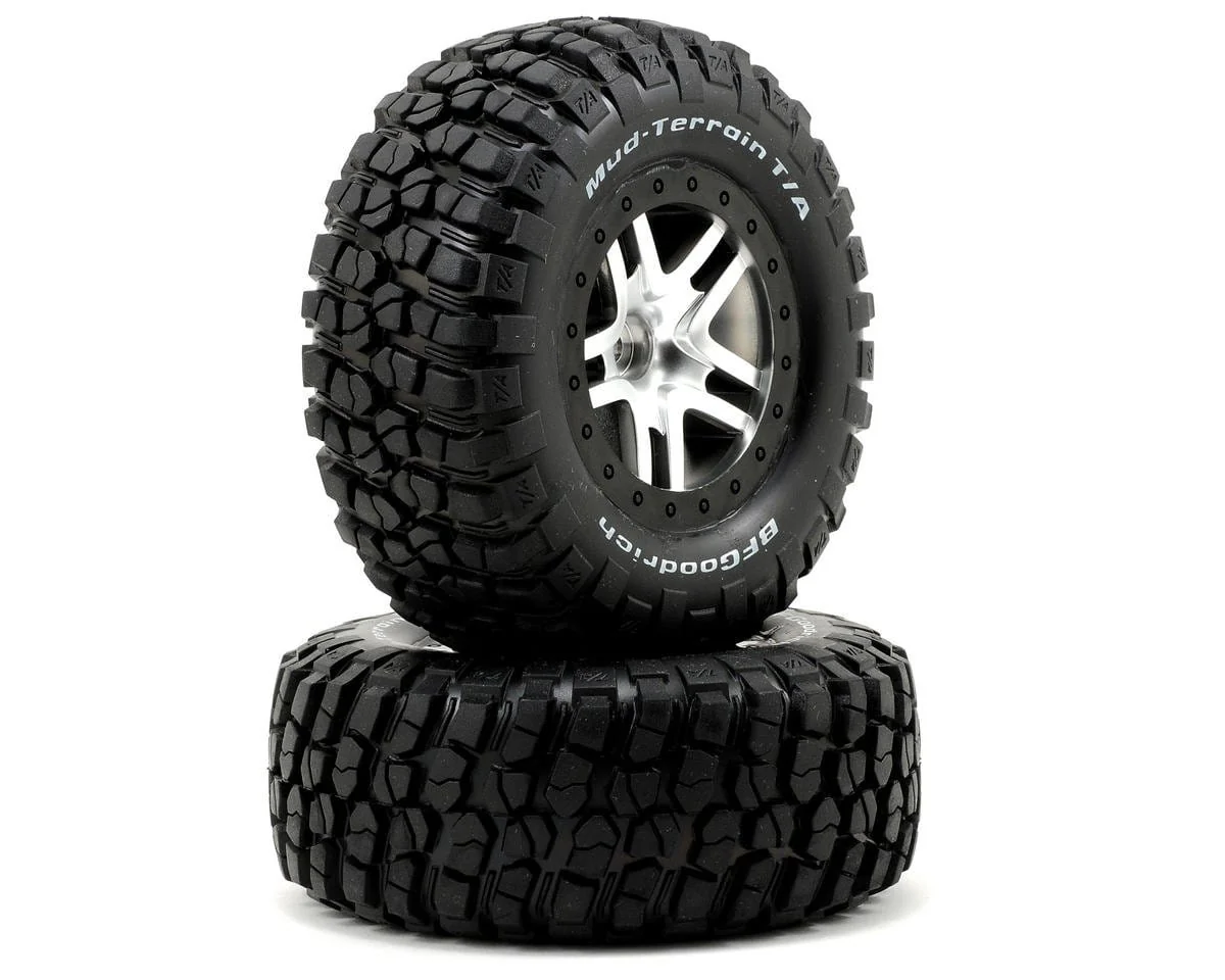 Traxxas 5877 BFGoodrich Mud TA Front Tire (2) (Satin Chrome) (Standard) w/Split-Spoke Front Wheel