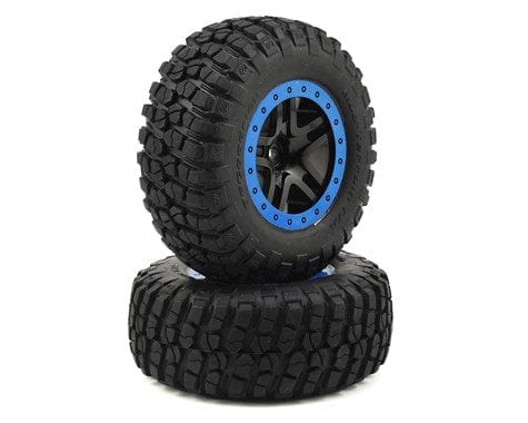 Traxxas 5883A Slash BFGoodrich KM2 Rear Black/Blue Wheel & Tire (2)