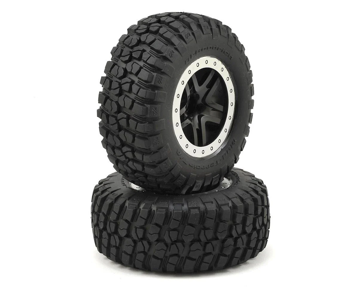 Traxxas 5885 BFGoodrich KM2 Front Tire (2) (Satin Chrome) (Standard) w/Split-Spoke Front Wheel