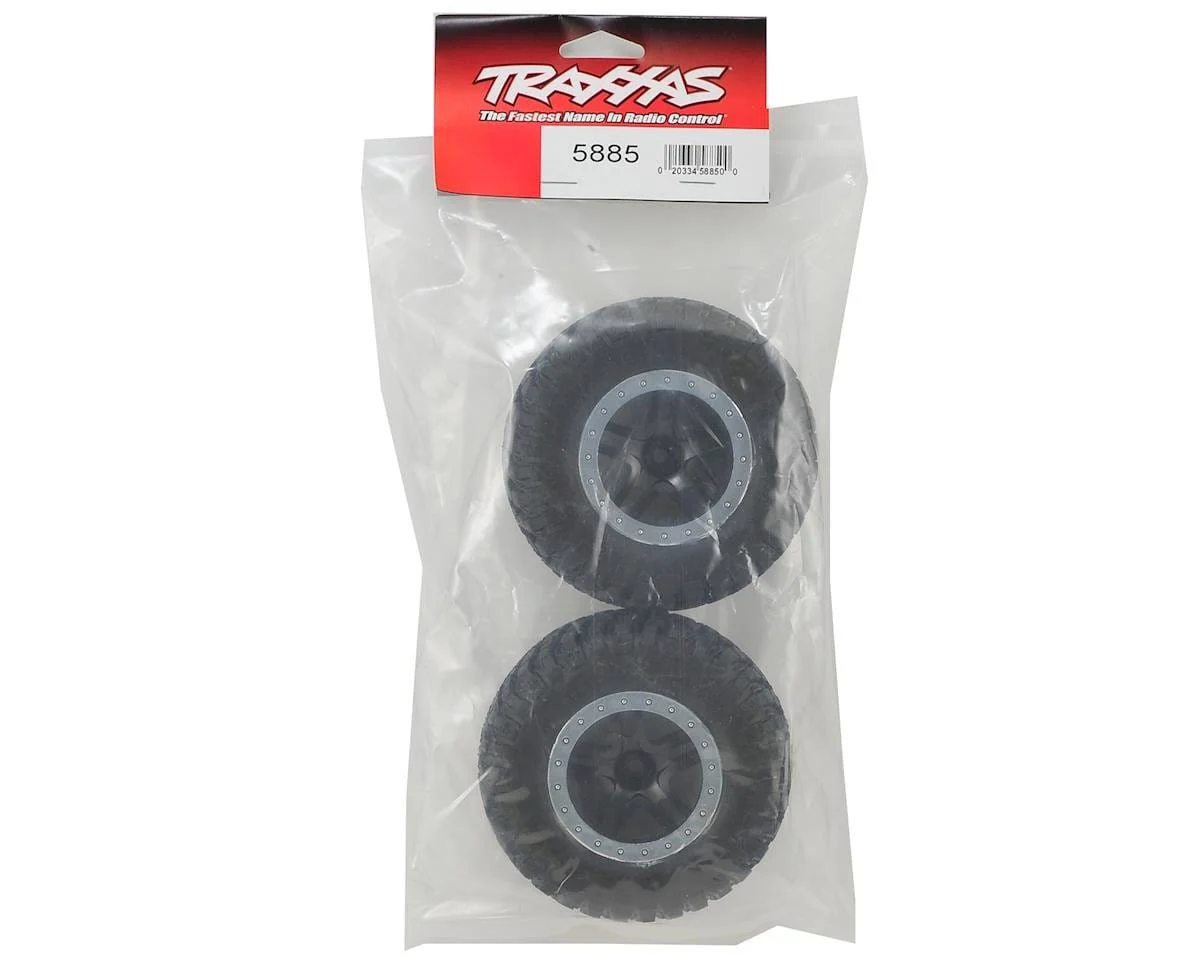 Traxxas 5885 BFGoodrich KM2 Front Tire (2) (Satin Chrome) (Standard) w/Split-Spoke Front Wheel - Image 2