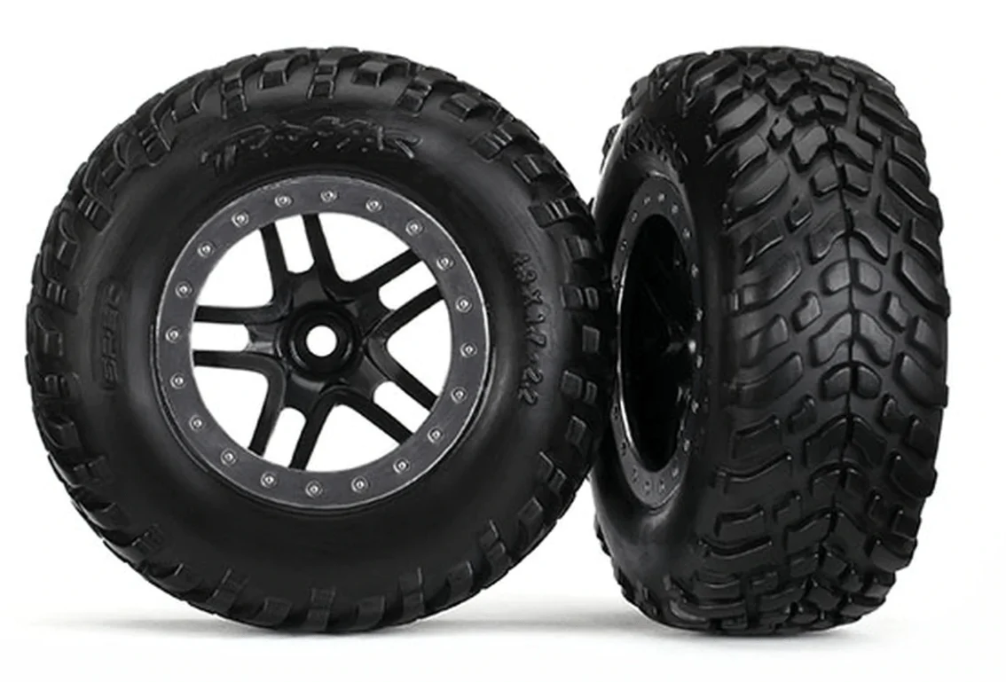 Traxxas 5889R Pre-Glued S1 Tires On Satin/Black Rims (2pcs)