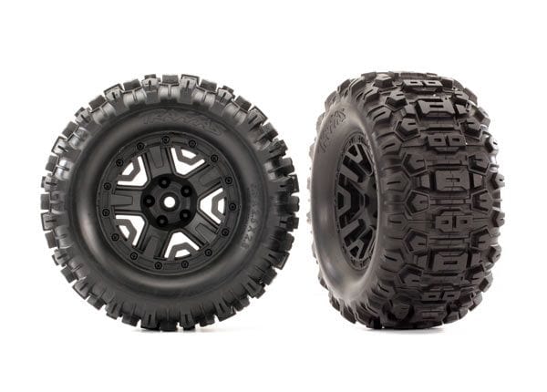 Traxxas 6792 Pre-Glued 2.8in Sledgehammer Extreme Terrain Tires On Black Rims (2pcs)