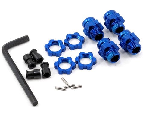 Traxxas 6856X Aluminum 17mm Wheel Adapter Set Blue (4)