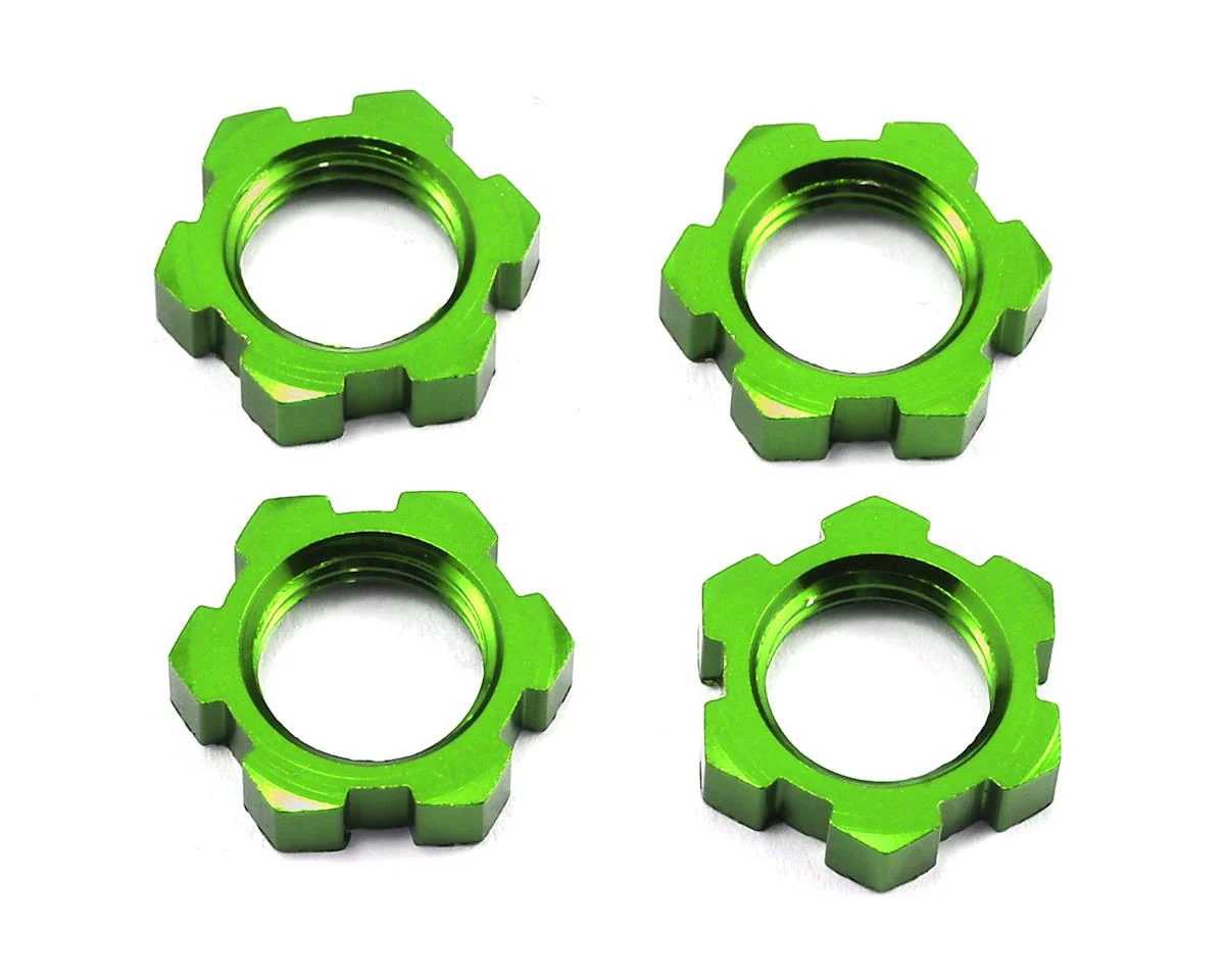 Traxxas 7758G X-Maxx Green 17mm Splined Wheel Nut (4pcs)
