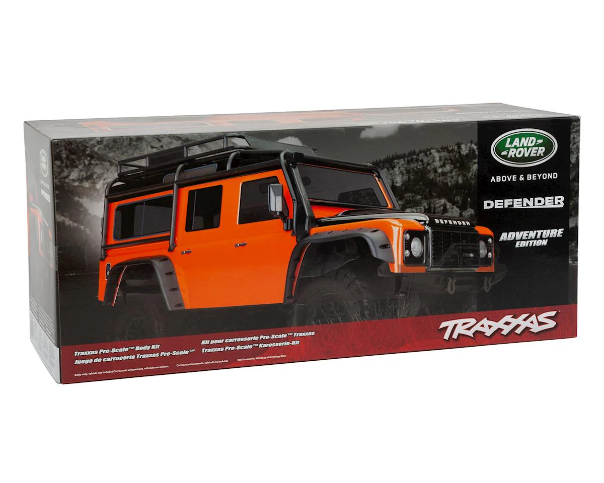 Traxxas 8011A TRX-4 Orange Land Rover Defender Pre-Painted Body w/Exocage - Image 3