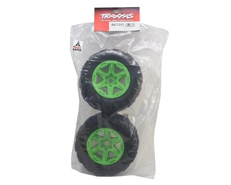 Traxxas 8672G Green 3.8 Pre-Mounted Talon Truck Tires (2) - Image 3