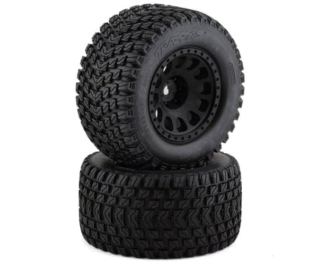 Traxxas XRT Black Wheels with Gravix Race Tyres, Left and Right [7872]