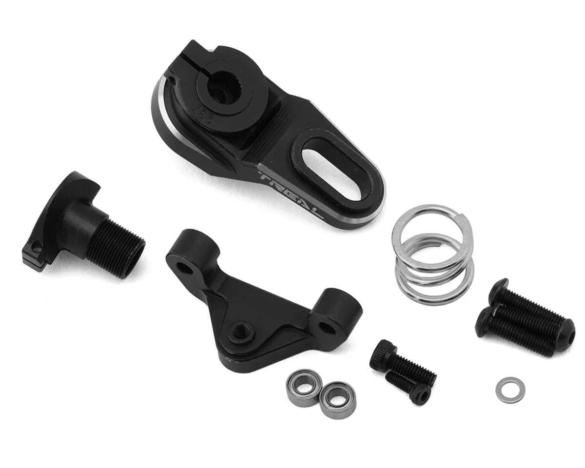 Treal Hobby Losi Promoto MX CNC Aluminum Clamping Servo Saver (25T/23T) (Black) w/Spring
