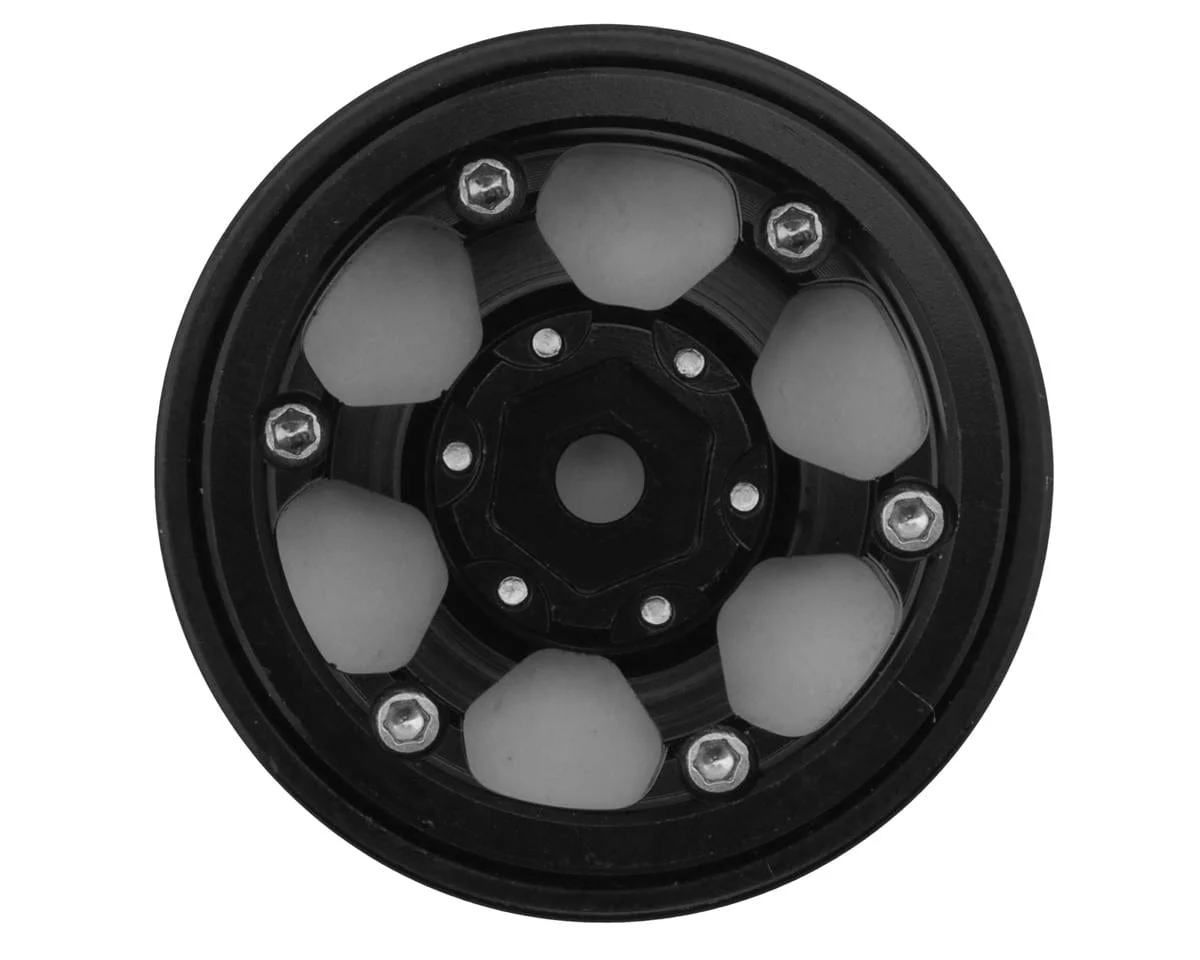 Treal Hobby Type D 1.0" Concave 6-Spoke Beadlock Wheels (Black) (4) [TLHTSCX24-148] - Image 3