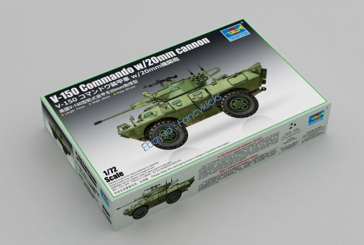 Trumpeter 07441 1/72 V-150 Commando w/20mm cannon Plastic Model Kit - Image 2
