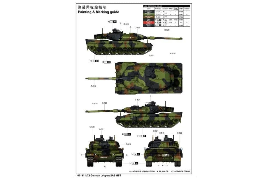 Trumpeter 1/72 Leopard2A6EX MBT Plastic Model Kit - Image 3