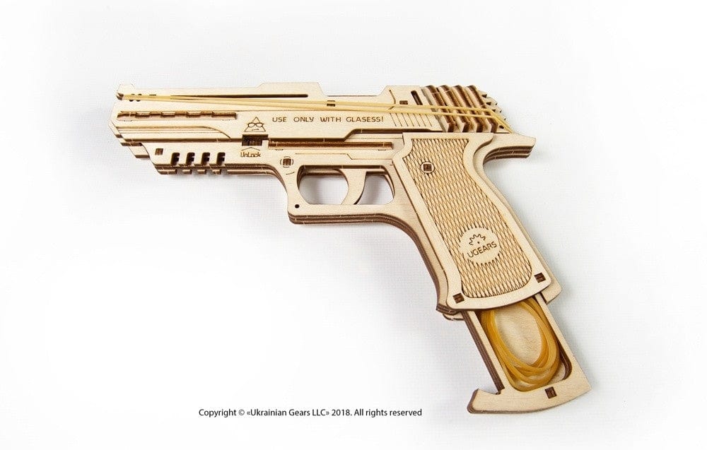 UGEARS 70047 Wolf-01 Handgun Wooden Model Kit - Image 4