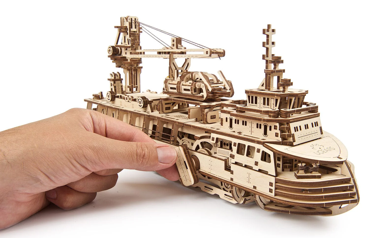 UGEARS 70135 Research Vessel Wooden Model Kit - Image 3